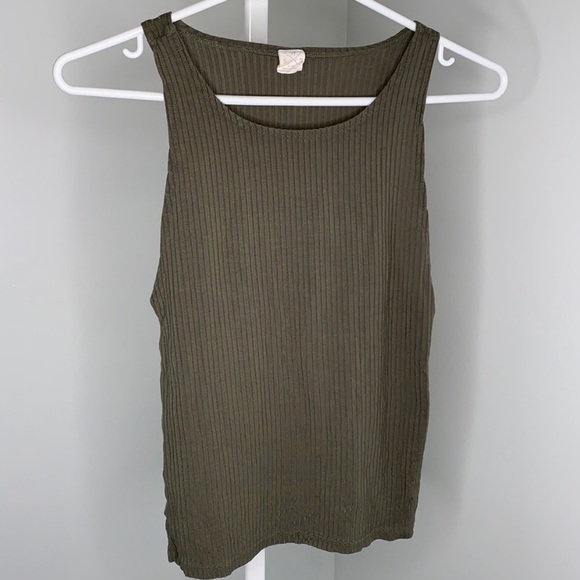 Urban Planet Green Ribbed Comfy Tank Top - Picture 1 of 5